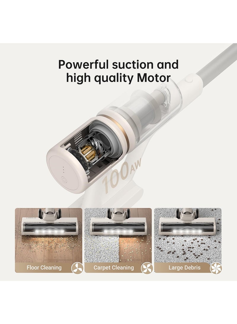 Dreame U10 Cordless Vacuum Cleaner, 19000Pa(100Aw) Powerful Suction, 5 Layer 99.9% Filtration, 180° Rotating Brush Head with LED Light for Hard Floors, Rugs & Pet Hair 300.0 W VPV20A Grey - Image 4