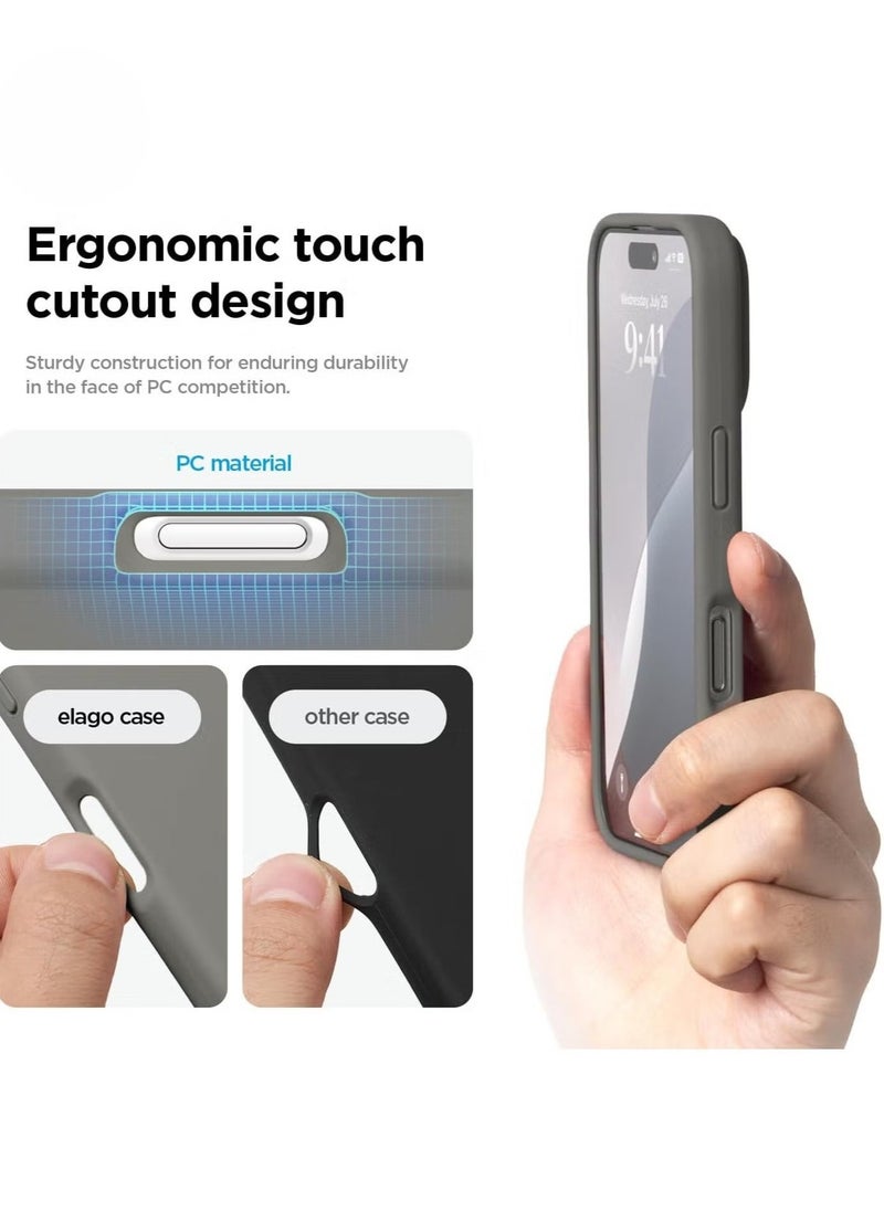 Raxoom Space Grey iPhone 16 Pro Case – Slim Shockproof Full Body Protection with Soft Microfiber Lining, Scratch-Resistant - Image 3