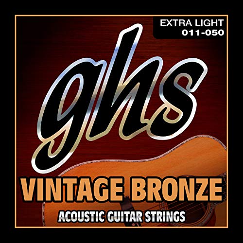 GHS Strings VN-XL VINTAGE BRONZE Acoustic Guitar Strings, 6 Set, Extra Light (11-50) - Image 1