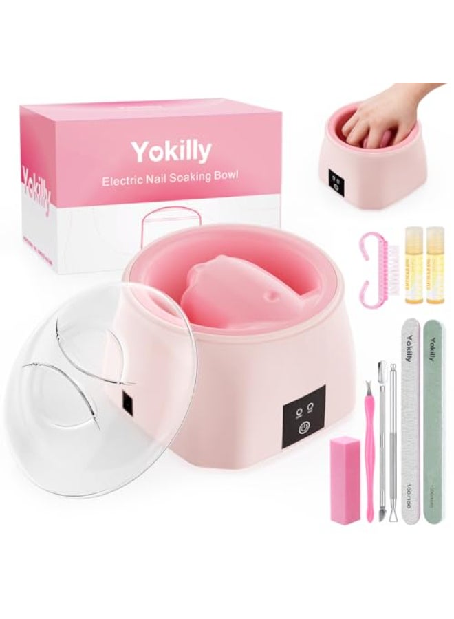 Yokilly Nail Soaking Bowl Heated 50 Faster Nail Soak off Bowl for Women Nail Beginner Electric Manicure Nail Bowl for Home Salon - Image 1