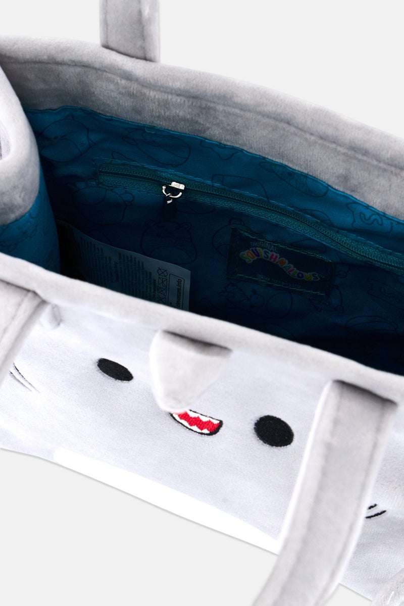 Squishmallows Kids Girl Textured Mini Tote Bag 21 H x 25 L x 8 W cm, Grey - Image 3