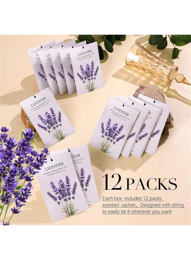 هومستر أكياس اللافندر العطرية لخزانة الملابس، حزمة من 12 وسائد عطرية خزانة العطر ضد الروائح والعثث، أكياس اللافندر للدراج، غسيل الملابس، السيارة، الحمام - Image 3