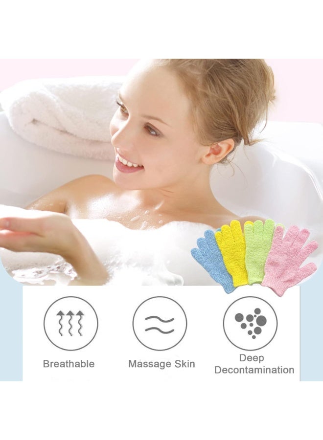 HZYH 1 Pair Exfoliating Gloves for Shower and Bath, Stretchy Body Scrub Mitt for Dead Skin Removal, Deep Cleansing Loofah Glove, Reusable Natural Scrubber for Spa, Massage, Skincare, Yellow - Image 2