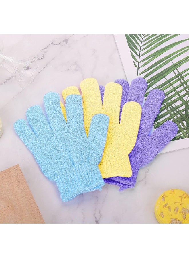 HZYH 1 Pair Exfoliating Gloves for Shower and Bath, Stretchy Body Scrub Mitt for Dead Skin Removal, Deep Cleansing Loofah Glove, Reusable Natural Scrubber for Spa, Massage, Skincare, Yellow - Image 4
