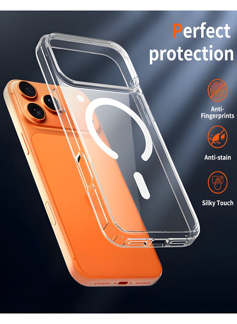 Magsafe Case for iPhone 17 Pro Magsafe Clear Cover Magnetic Wireless Charging Support, Shockproof Protection, Scratch-Resistant for iPhone 17 Pro - Clear - Image 2