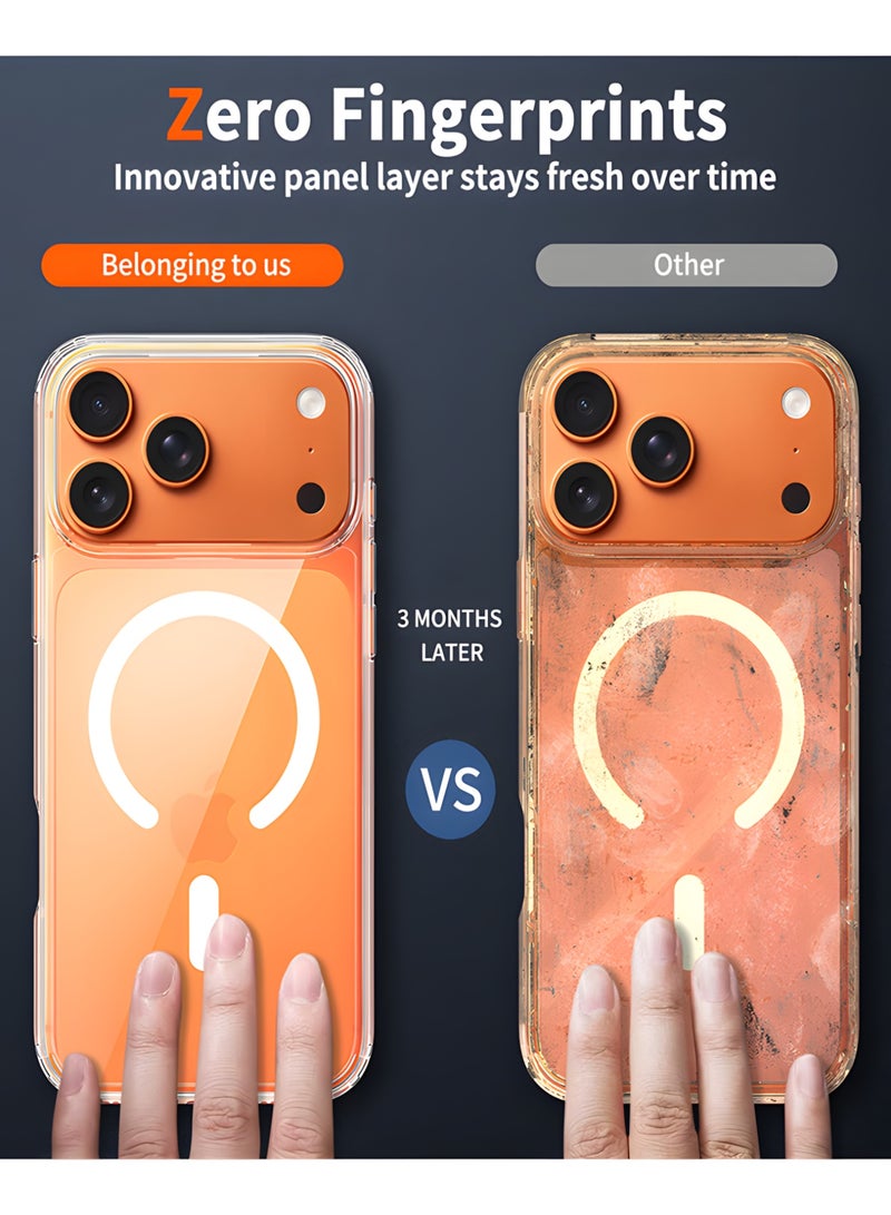 Magsafe Case for iPhone 17 Pro Magsafe Clear Cover Magnetic Wireless Charging Support, Shockproof Protection, Scratch-Resistant for iPhone 17 Pro - Clear - Image 3