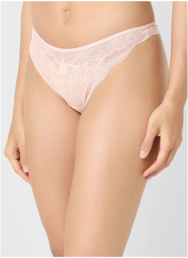 La Senza Lace Detail High Leg Thong