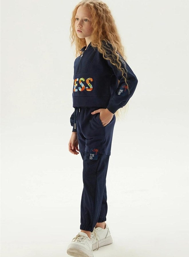 Tyess Girl Navy Blue Tracksuit Bottom - Image 1