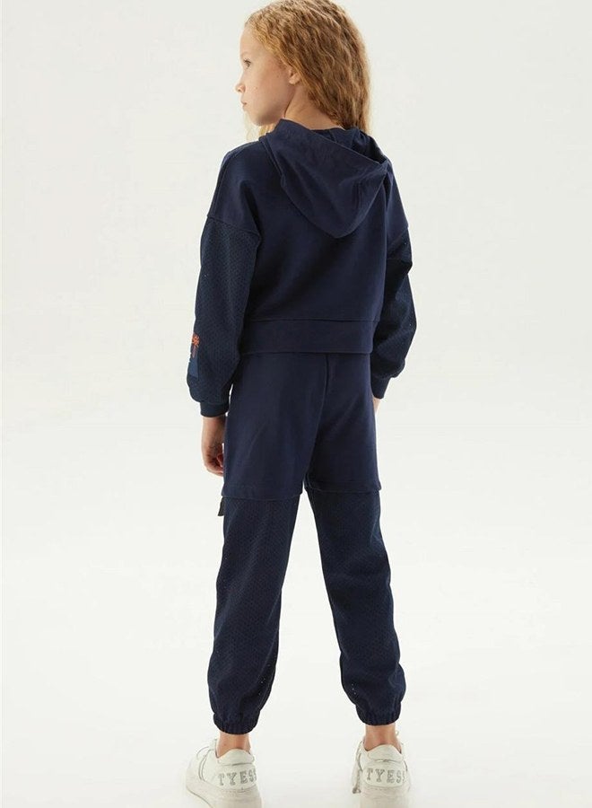 Tyess Girl Navy Blue Tracksuit Bottom - Image 4