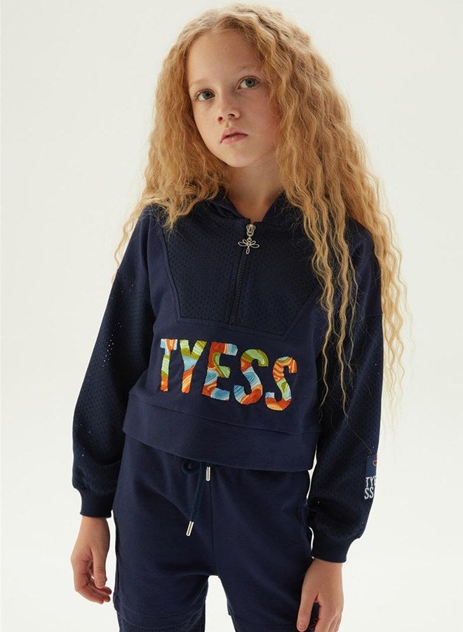 Tyess Girl Navy Blue Tracksuit Bottom - Image 2