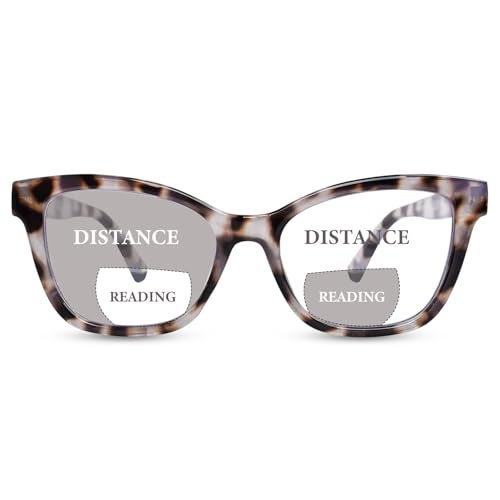 YUKANG Bifocal Reading Glasses for Women Clear Top Cat Eye Blue Light Blocking Computer Readers with Spring Hinge/Anti Glare BTortoise 2.5 - Image 1