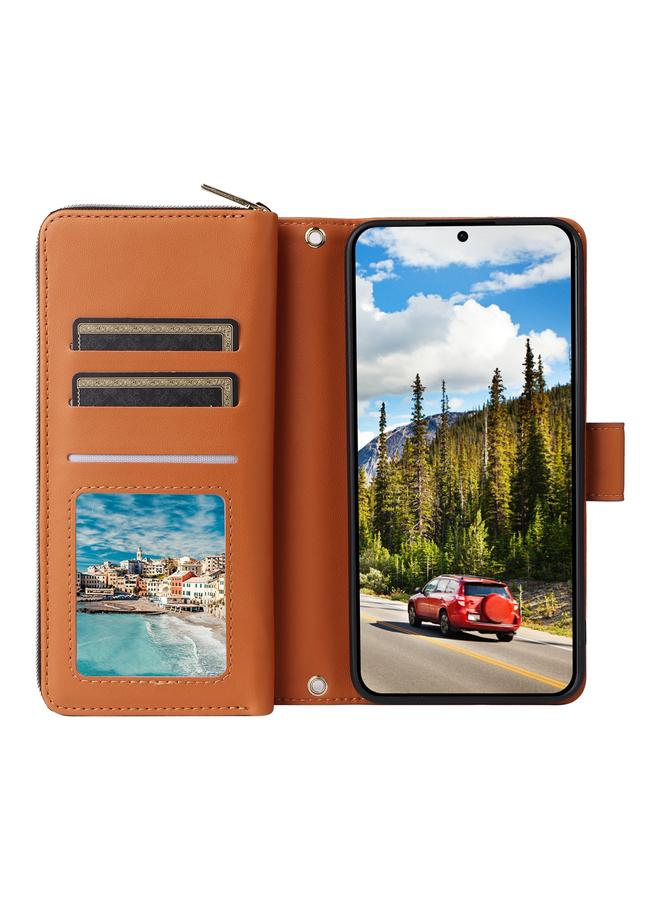 S-TOP Case For Samsung Galaxy S24 5G Nine-card Slots Zipper Wallet Bag Leather Phone Case - Image 4