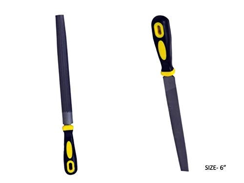 Jon Bhandari Tools 6-Piece Assorted File Set with Handle (6 Inch) | Flat, Round, Half-Round, Triangular, Square & Rasp Files for Wood, Metal, DIY & Carpentry - Image 3