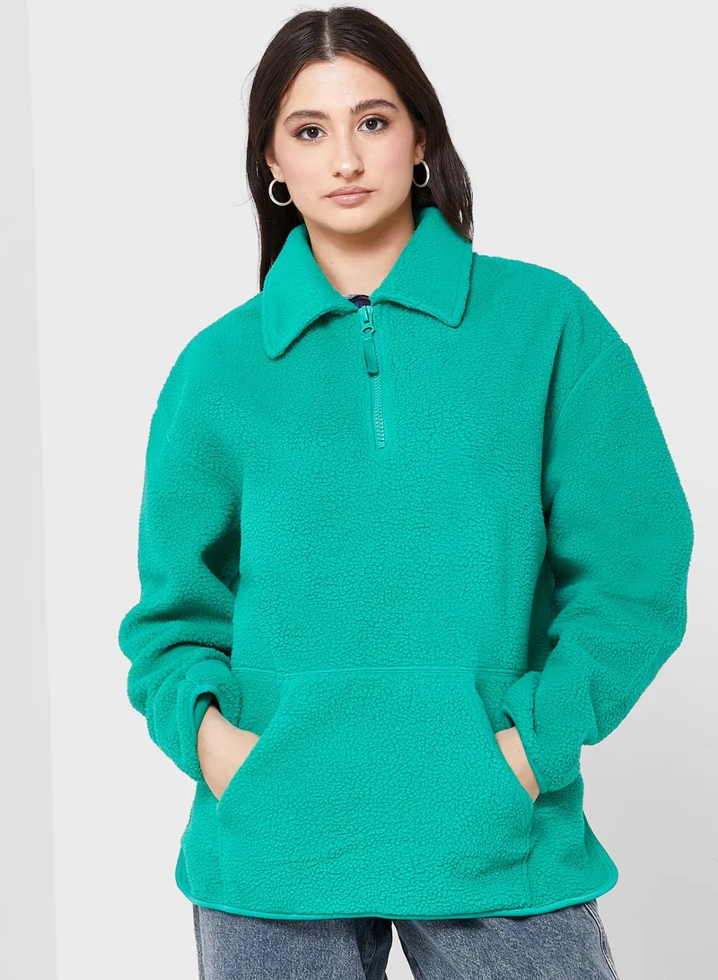 TOPSHOP Zip Pocket Detail Knitted Sweater