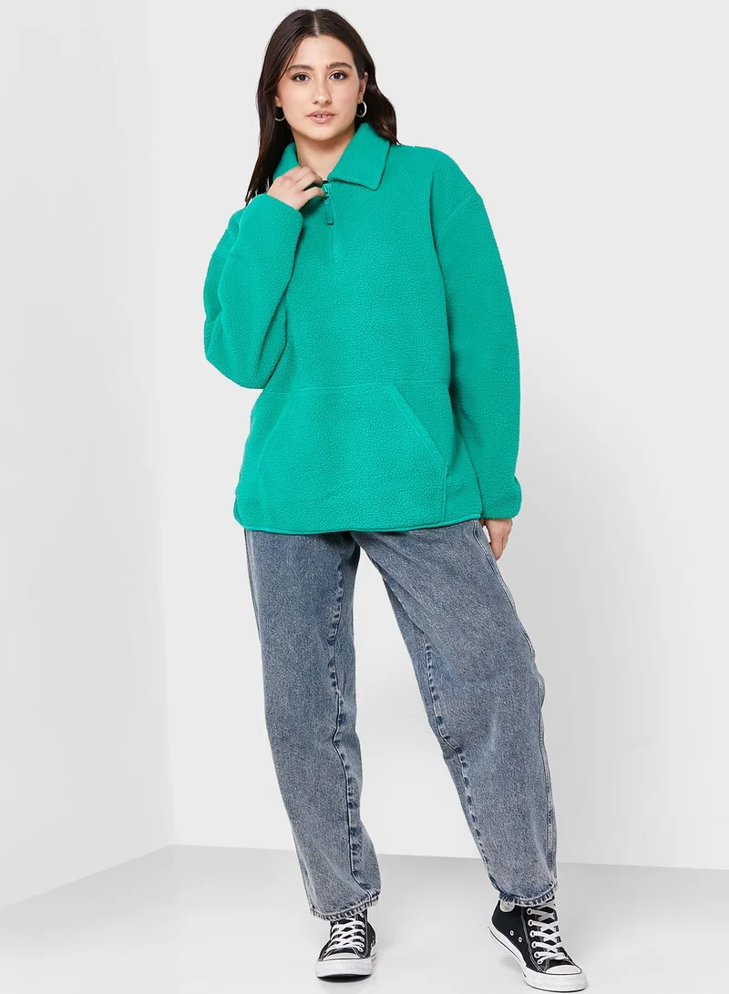 TOPSHOP Zip Pocket Detail Knitted Sweater