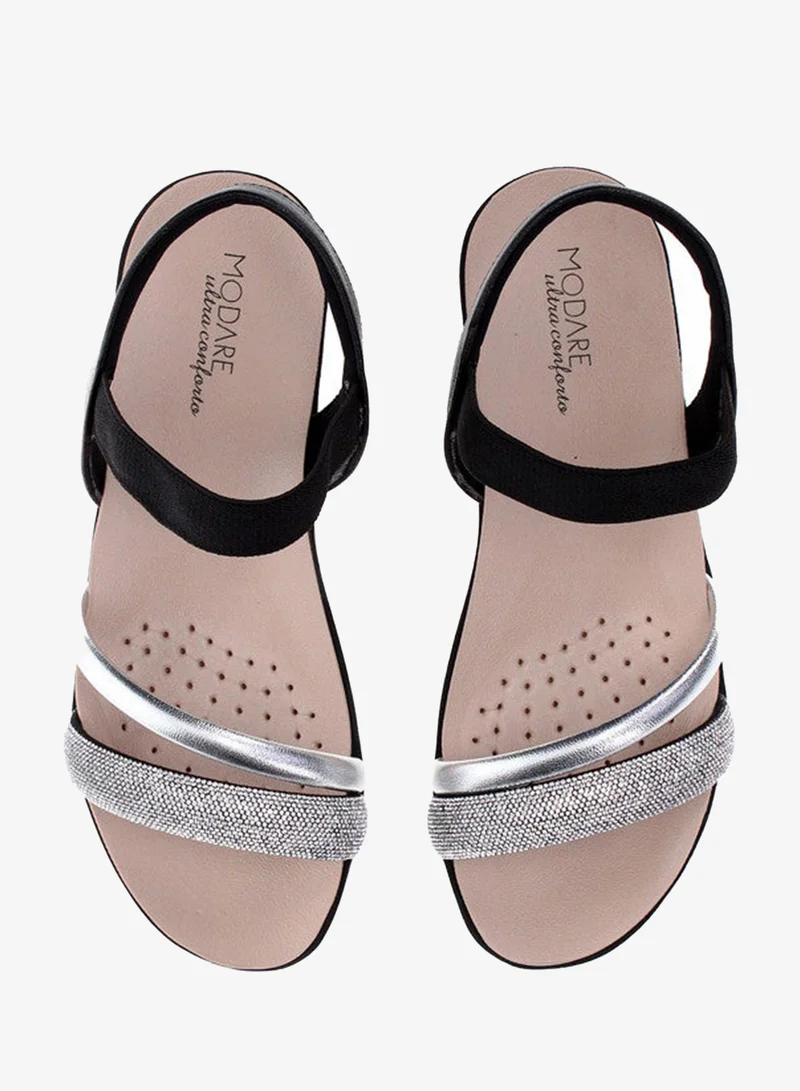 Modare Black Sandals for Women with Back Strap – Stylish & Supportive sling Back Ladies Sandals for Women | Best Price UAE