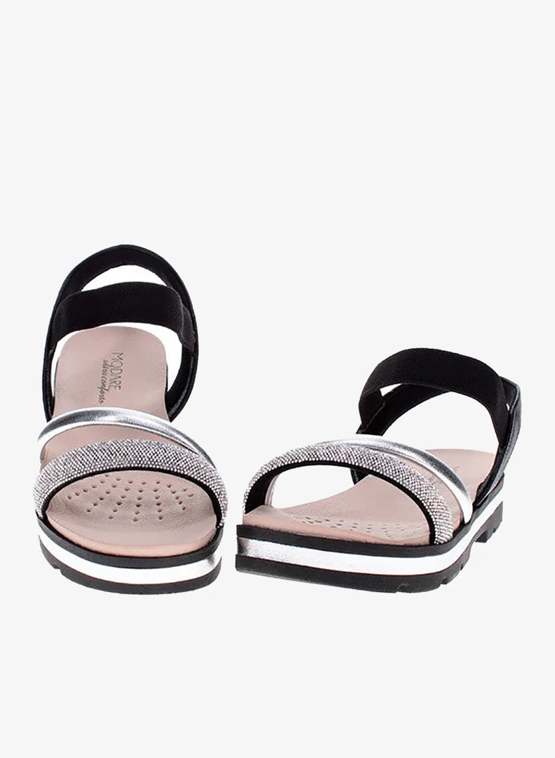 Modare Black Sandals for Women with Back Strap – Stylish & Supportive sling Back Ladies Sandals for Women | Best Price UAE