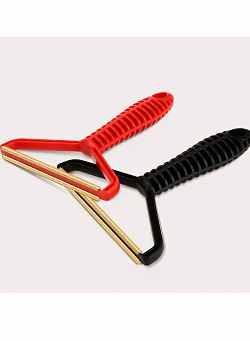 Y&D 2pcs Portable Lint Remover, Clothes Fuzz Shaver Roller Cat and Dog Hair Removal for Removing Fabrics Clothing Furniture Balls Pilling (Red & Black) - Image 2