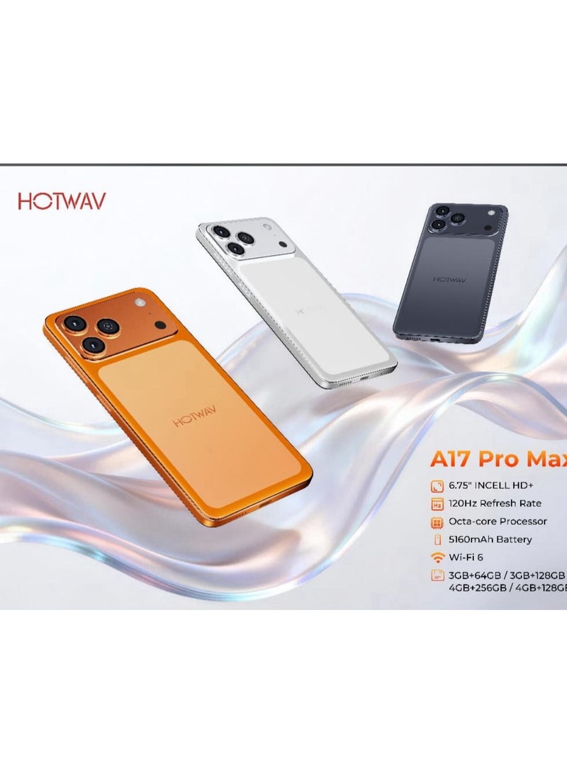 HOTWAV A17 pro max 6.75" HD+ display 5160mAh battery  (3+9)GB RAM 128GB ROM Sunset Orange - Image 3