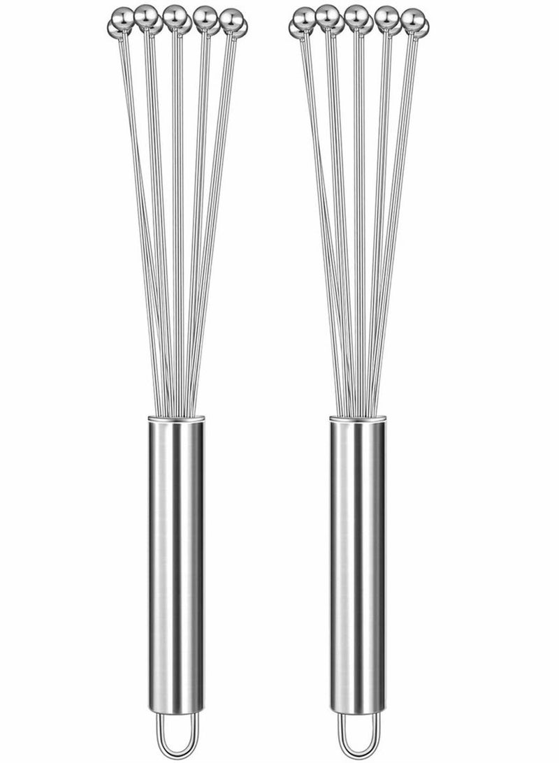 سيوسي خفاقات للطبخ ، مجموعة خفق البيض المصنوعة من الفولاذ المقاوم للصدأ ، أدوات خفق المطبخ للطبخ ، الخفق ، الخفق ، الخفق ، الخفق ، خلاط الصلصات ، البيض ، الكريمة ، قطعتان (10 بوصات) - Image 1