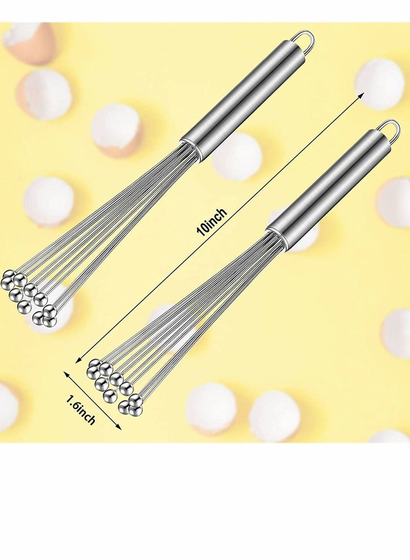 سيوسي خفاقات للطبخ ، مجموعة خفق البيض المصنوعة من الفولاذ المقاوم للصدأ ، أدوات خفق المطبخ للطبخ ، الخفق ، الخفق ، الخفق ، الخفق ، خلاط الصلصات ، البيض ، الكريمة ، قطعتان (10 بوصات) - Image 4