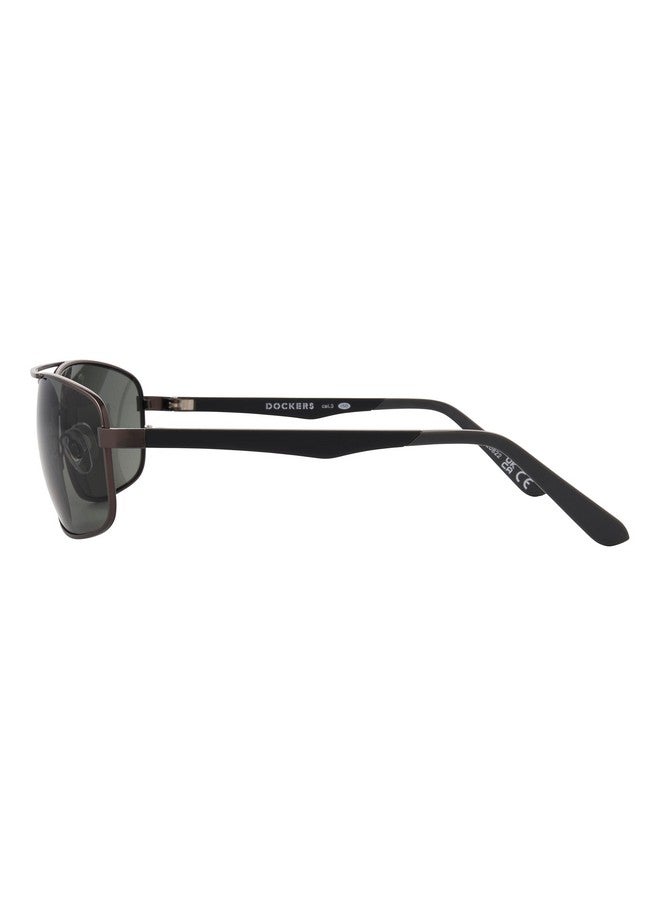 DOCKERS Men'S Alpha Navigator Sunglasses Gunmetal 65 Mm  - Image 3