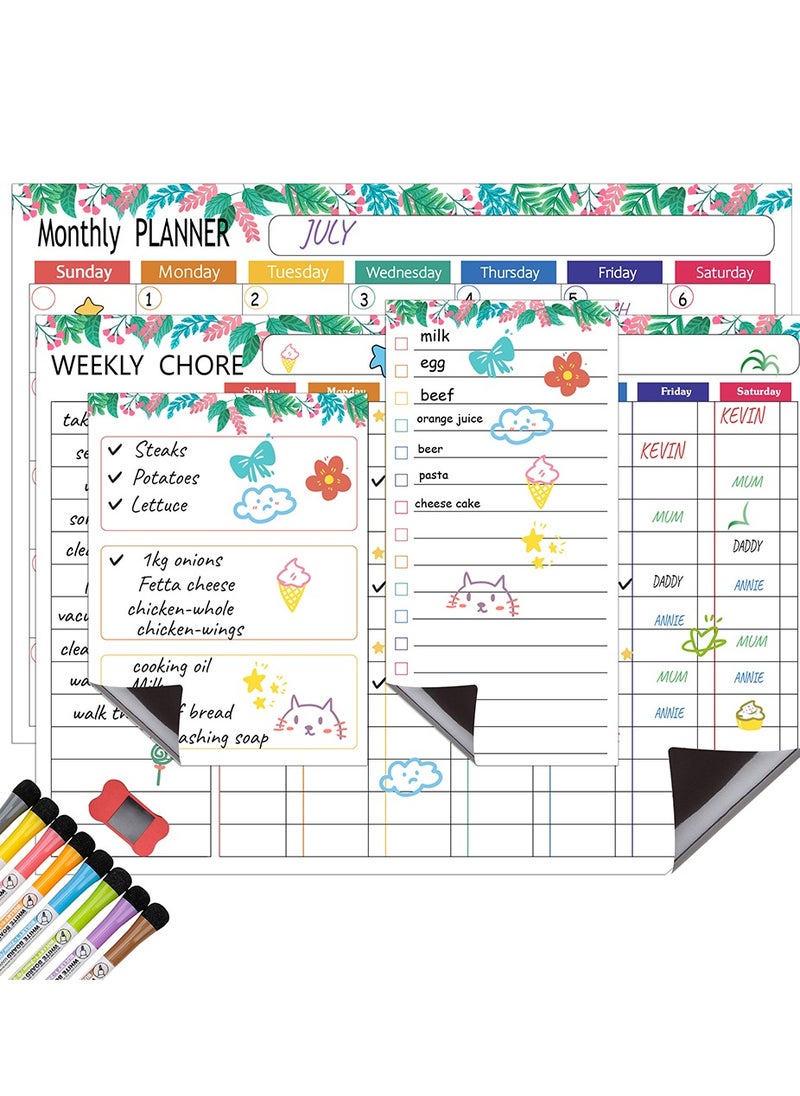 Kidle 13-piece Magnetic Weekly Monthly Checklist (plan) Sheet  - Image 2