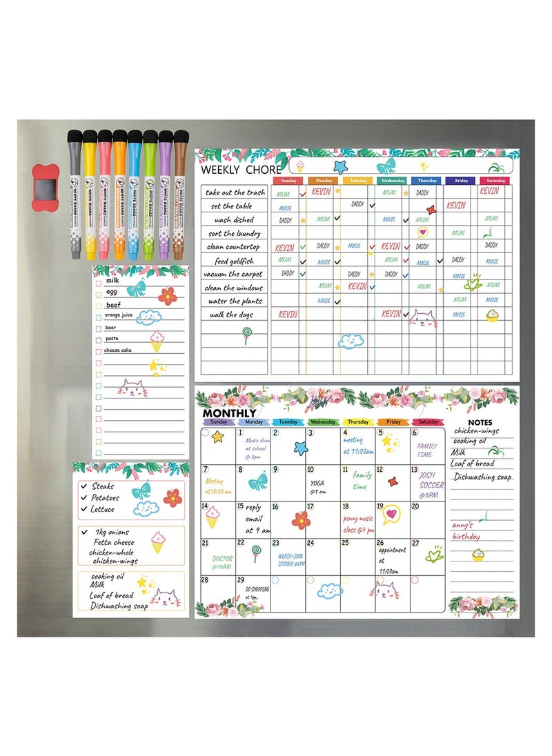 Kidle 13-piece Magnetic Weekly Monthly Checklist (plan) Sheet  - Image 4