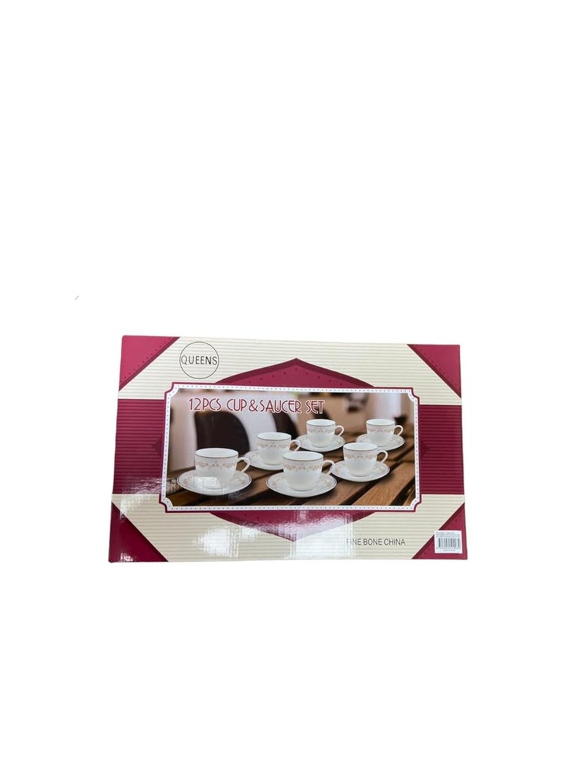 QUEENS 12PCS NBC CUP AND SAUCER SET STRIPES DESIGN - Image 3