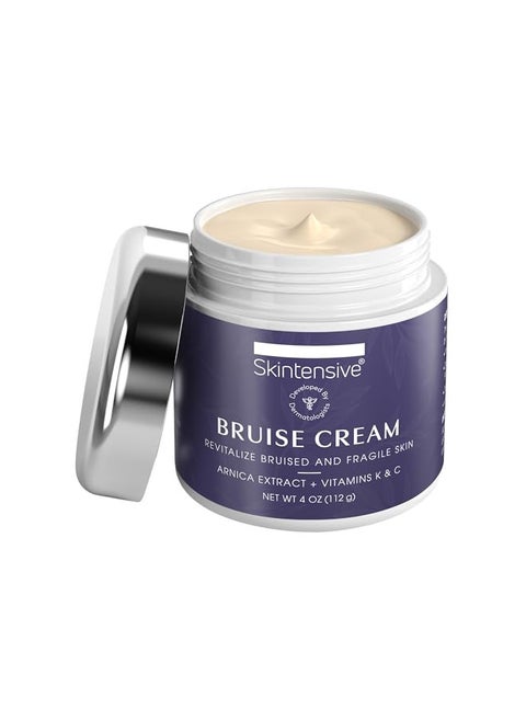 SKINTENSIVE Highest Purity Organic Arnica Plant-Based Bruise Cream for Thin Skin - Moisturizing, Anti-Aging, Healing, and Fading Scar Lotion, Vitamin K C and E, Skin Renewal