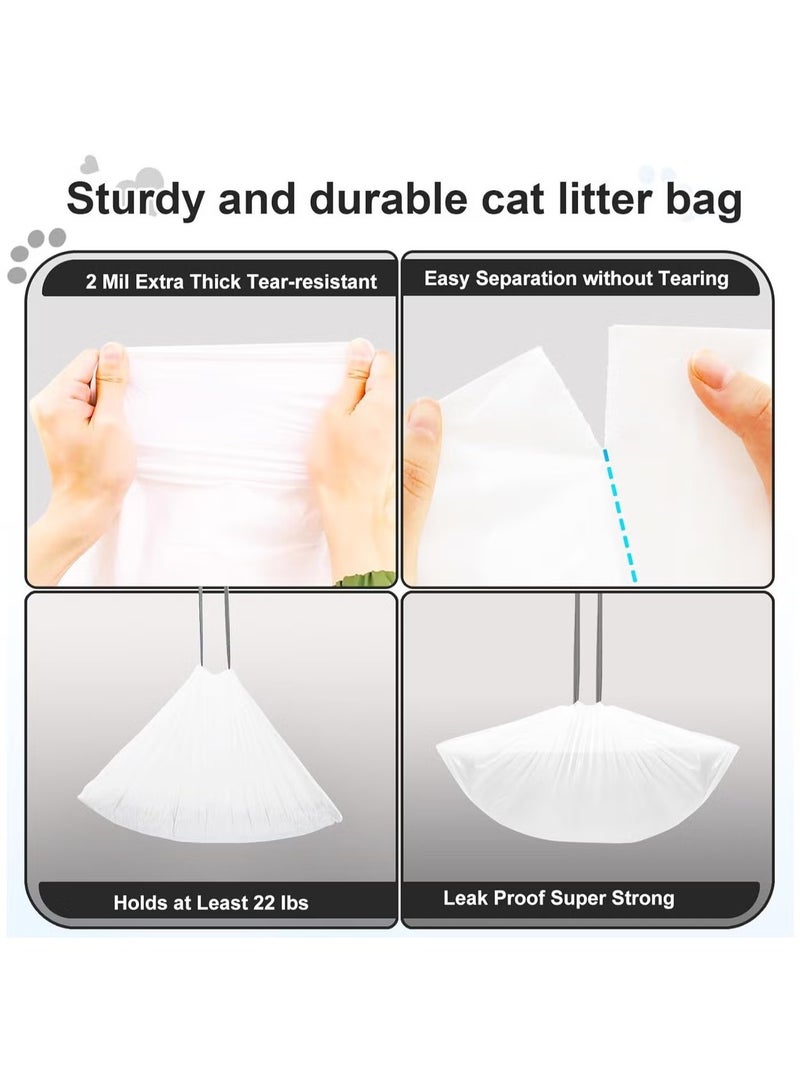 GMORO 6 Roll Self-cleaning Cat Litter Box Waste Bags,Extra-Thick Cat Waste Bags for Self-Cleaning Cat Litter Box, Drawstring Cat Litter Liner Box Self Cleaning Trash Bags,20" x 18" - Image 5