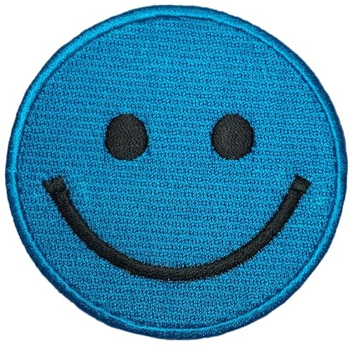 Papapatch Happy Smile Fun Retro Applique Embroidered Sew Iron on Patch - Blue (Iron-Smile-BL) - Image 5