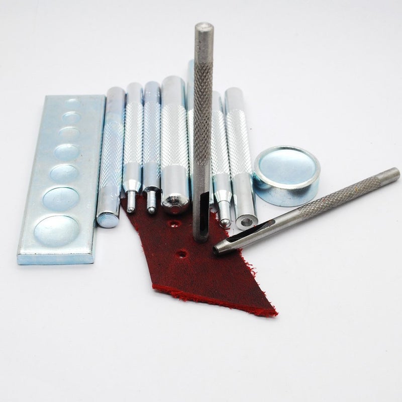 SKYZONAL DIY Leather Craft 11pcs Craft Tool Die Punch Snap kit Rivet Setter with Base for Punch Hole and Install Rivet Button - Image 5