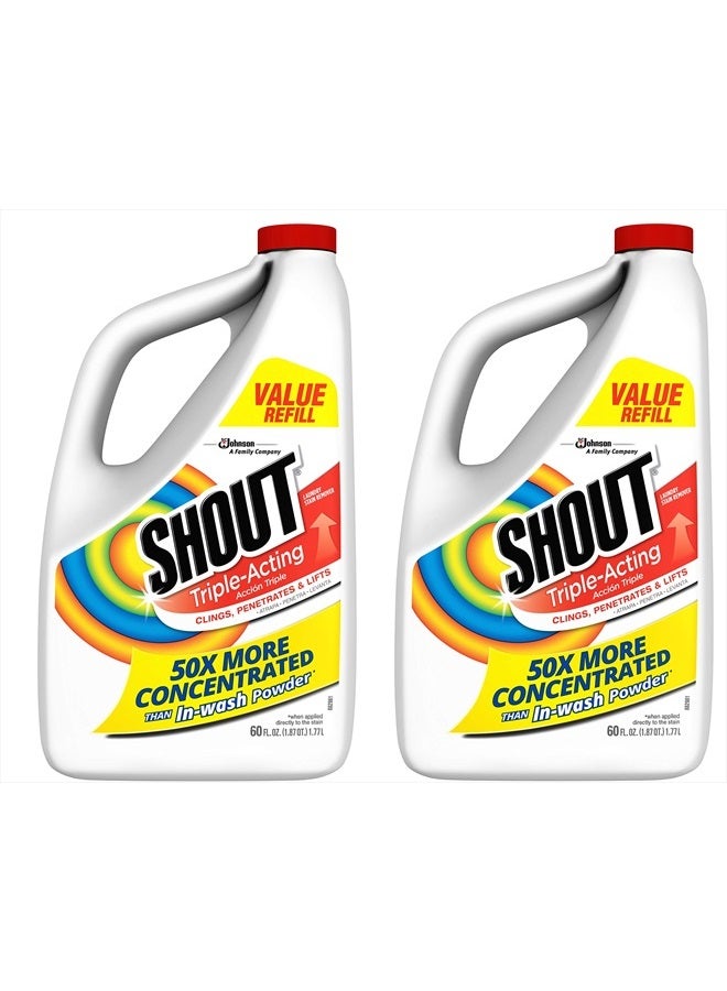 Shout سائل إعادة تعبئة مزيل البقع شوت - 60 أونصة - 2 عبوة - Image 1