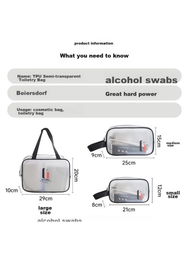NOLANSEND Nuolansendi Travel Toiletry Bag, Semi-transparent Water-resistant Storage Pouch, Portable Multifunctional Handheld Organizer, Medium Size, Nl231 - Image 2