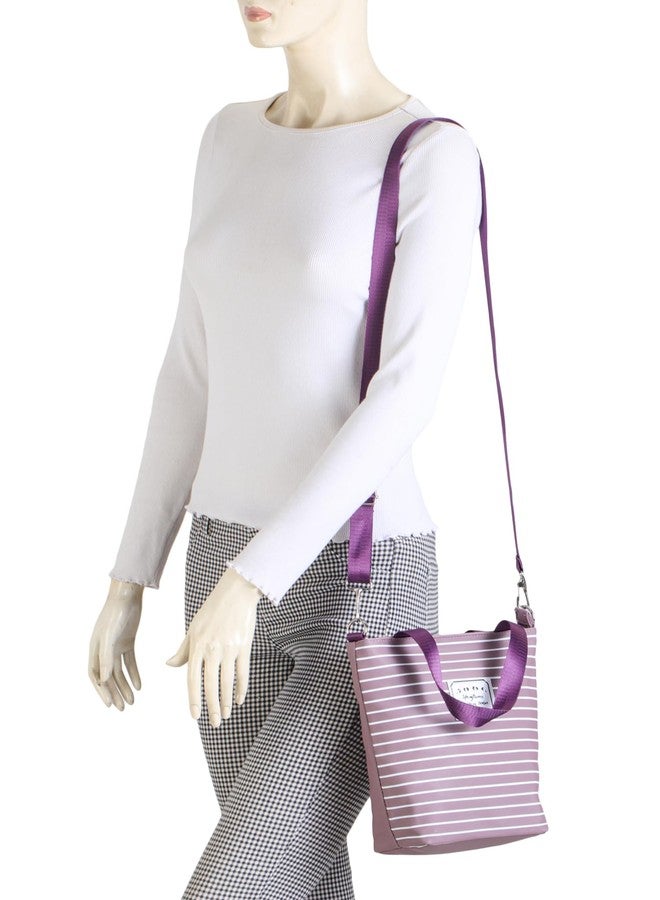 GLOSSY Polyester Blend Casual Sling Bag with Double Handle and detachable Belt, Lunch Box Bag (Purple) - Image 2