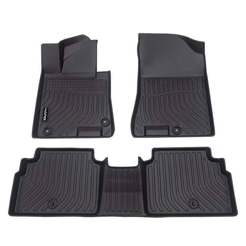 HAFIDI Floor Mats Fit for 20212024 2025 Kia K5 Only FWD Models 20202025 Hyundai Sonata Sonata Hybrid All Weather TPE Car Floor Liners Fits 1st 2nd Row Full Set Custom Accessories Black