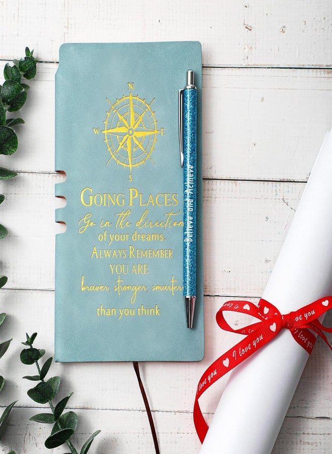 Resurhang 5 Pcs Class of 2026 Graduation Gift Set Inspirational Gifts for Graduation College Motivational Leather Journal Ballpoint Pen with Box for Senior Middle(Blue) - Image 3