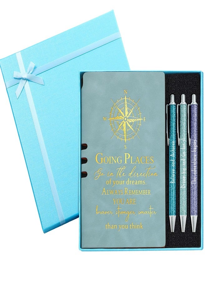 Resurhang 5 Pcs Class of 2026 Graduation Gift Set Inspirational Gifts for Graduation College Motivational Leather Journal Ballpoint Pen with Box for Senior Middle(Blue) - Image 1