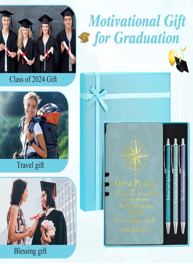 Resurhang 5 Pcs Class of 2026 Graduation Gift Set Inspirational Gifts for Graduation College Motivational Leather Journal Ballpoint Pen with Box for Senior Middle(Blue) - Image 5