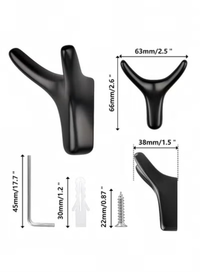 fantasize 4 عبوات خطافات حائط سوداء غير لامعة - قوية لتحمل الملابس، الحمام، غرفة النوم، المطبخ - Image 2