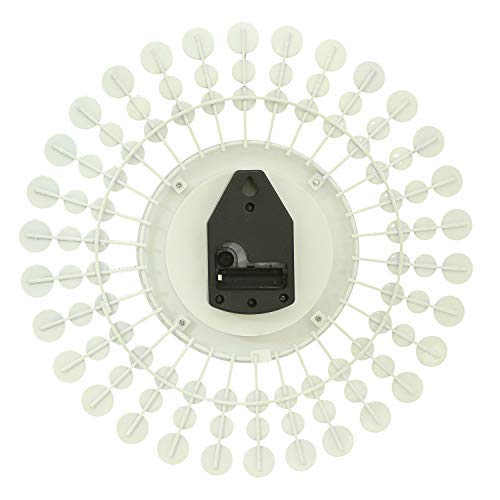 CHRONIKLE Beautiful Floral Design Crystal Round Analog Diamond Studded HomeOffice Decor Metal Wall Clock with Sweep Movement Size 37 x 5 x 37 CM Color Red Weight 830 grm - Image 4