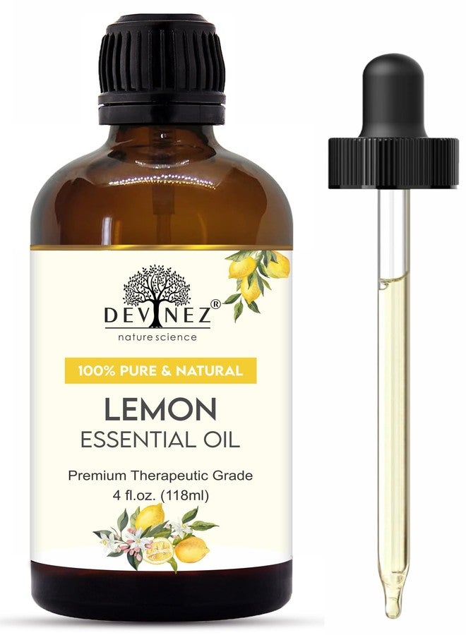 Devinez Lemon Cold pressed Certified Essential Oil with Premium Dropper - 100% Pure, Undiluted & Natural for Hair Care, Scalp Massage & Skin Care, Diffuser, Aromatherapy, Humidifiers (118 ml) - Image 1