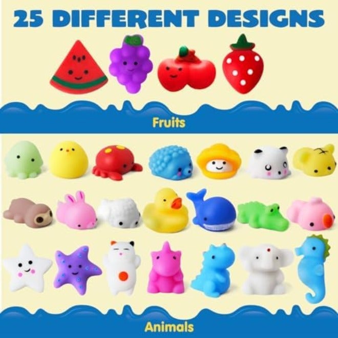 JOYIN Mochi Squishy Toys Set, Random 25 Pack Mini Squishy Mochi, Party Favors for Kids, Kawaii Stress Relief Toys, Basket Stuffers, Goodie Bags Fillers, Birthday Gifts, Classroom  Prizes - Image 4