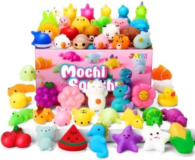 JOYIN Mochi Squishy Toys Set, Random 25 Pack Mini Squishy Mochi, Party Favors for Kids, Kawaii Stress Relief Toys, Basket Stuffers, Goodie Bags Fillers, Birthday Gifts, Classroom  Prizes - Image 2