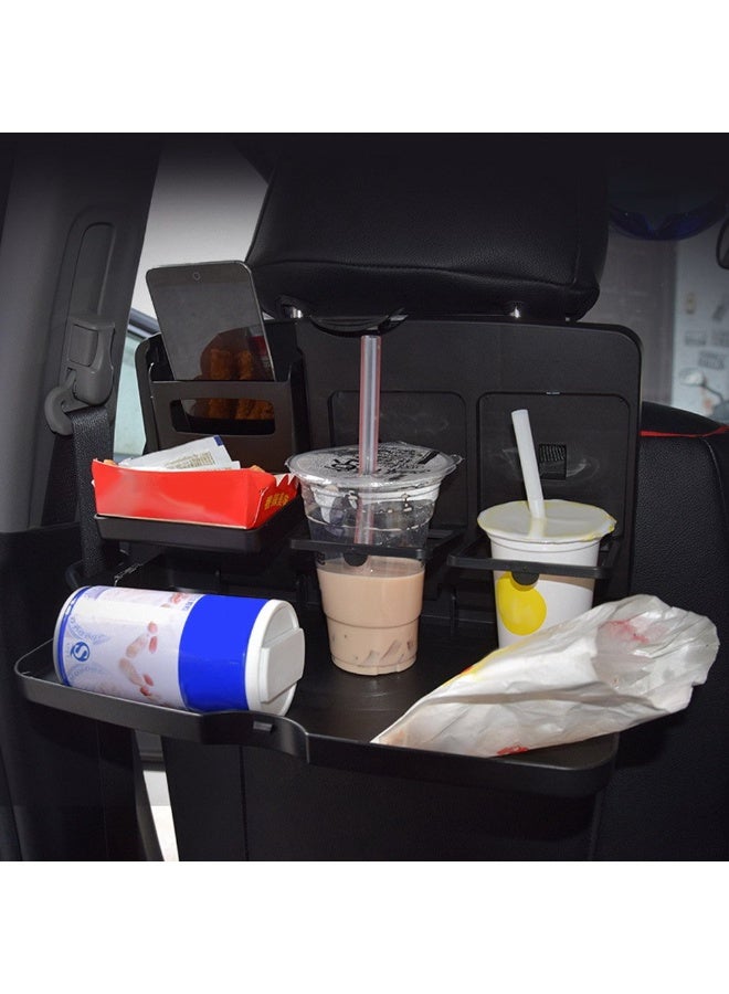 شونوي صينية طعام سفر قابلة للطي من SHUNWEI SD-1503 لمقعد السيارة - طاولة تنظيم متعددة الوظائف للسيارات مع حاملين للأكواب وحجرة للوجبات الخفيفة وفتحة للهاتف - صينية مقعد سيارة قابلة للتعديل من بلاستيك ABS للركاب الخلفيين لتناول الطعام والعمل والتخزين - Image 4