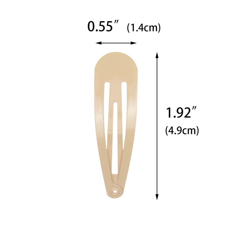 PIDOUDOU 40 Counts Colorful Metal Snap Hair Clips 2 Inch Barrettes for Women Accessories (taupe) - Image 2