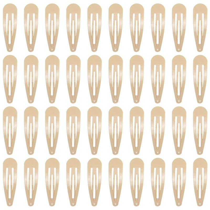 PIDOUDOU 40 Counts Colorful Metal Snap Hair Clips 2 Inch Barrettes for Women Accessories (taupe) - Image 1