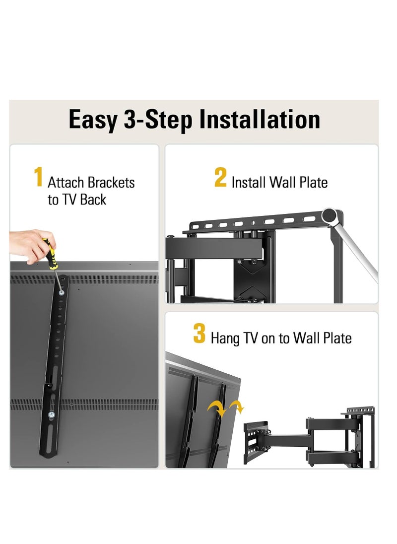 Mounting Dream - Mounting Dream TV Wall Mount for 32-65 Inch TV, TV Mount with Swivel and Tilt, Full Motion TV Bracket with Articulating Dual Arms, Fits 16inch Studs, Max VESA 400X400 mm, 99lbs, MD2380 - Image 1