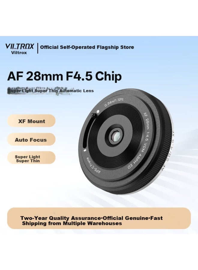 Viltrox Af 28mm F4.5 Xf Fuji Mount Lens Auto Focus Lightweight Pancake Lens For Xs20 Xm5 Xt30ii Xt5 Xh2 Xe4 Mirrorless Cameras - Image 1